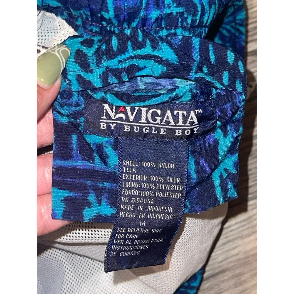 Vintage Y2K Bugle Boy Blue 90s Vibe Retro Lined Swim Trunks Men's sz Medium